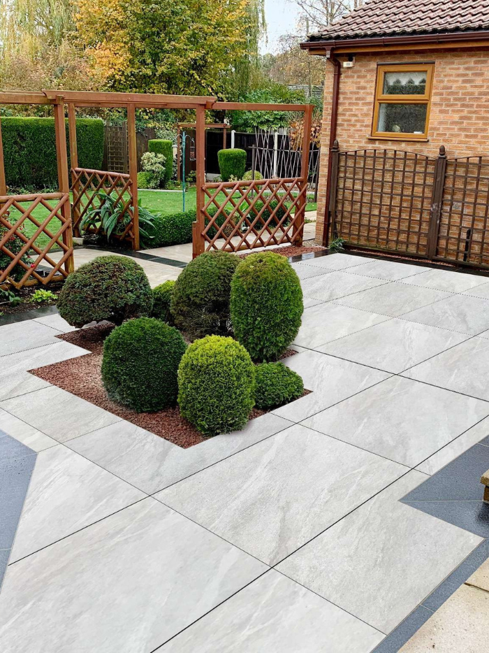 Outdoor porcelain patio tiles - grey 20mm porcelain tile for garden and terrace