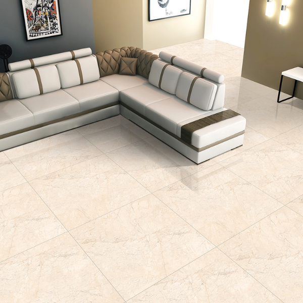 600x600mm porcelain floor tiles UK — large format tiles in a modern living space