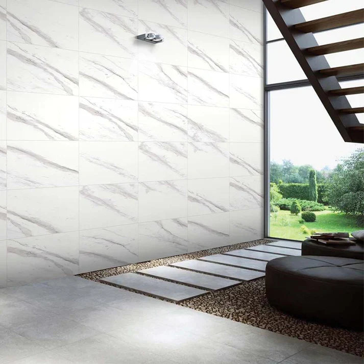 White Marble Effect Wall Tile for Bathroom Wall