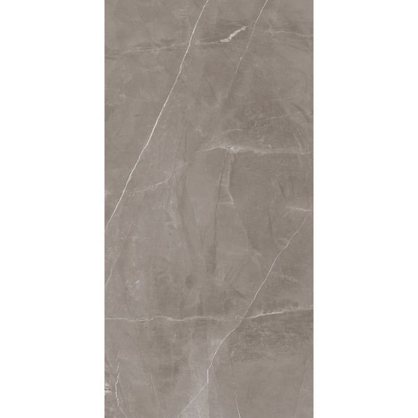 Gray marble-like tile with veining on a white background
