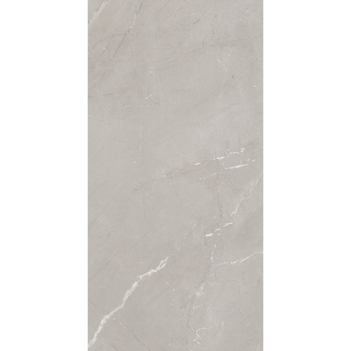 Burberry Mid Grey Glossy Marble Effect Floor Tile (600x1200mm)