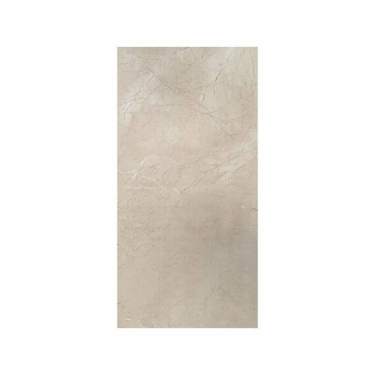 Beige rectangular tile with a textured surface on a white background