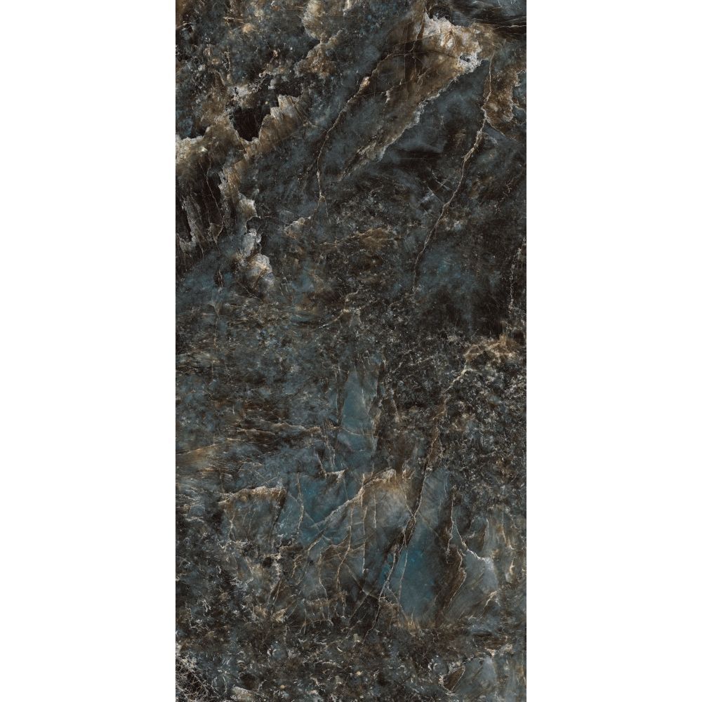 Close-up of a dark, textured stone surface with veins