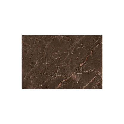 Brown marble tile with visible veins on a white background