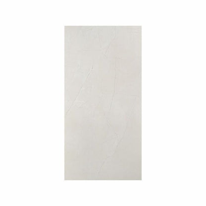 Rectangular white rug with subtle texture on a white background