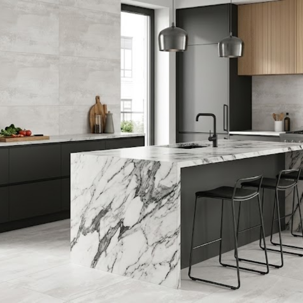 Metallic White Porcelain Floor Tile (600x1200mm)