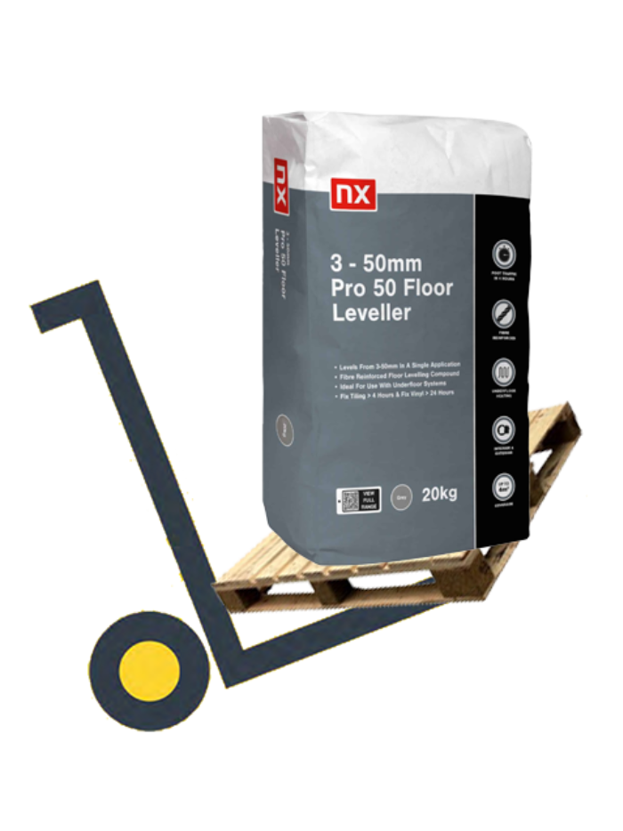 NX 3-50mm Pro 50 Floor Leveller Pallet Deal – 54 Bags of self-leveling
