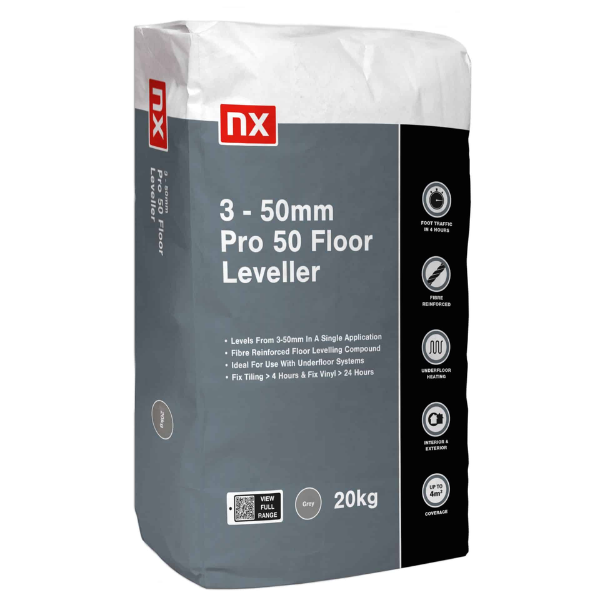 NX 3-50mm Pro 50 Floor Leveller 20Kg bag for smooth self-leveling floors