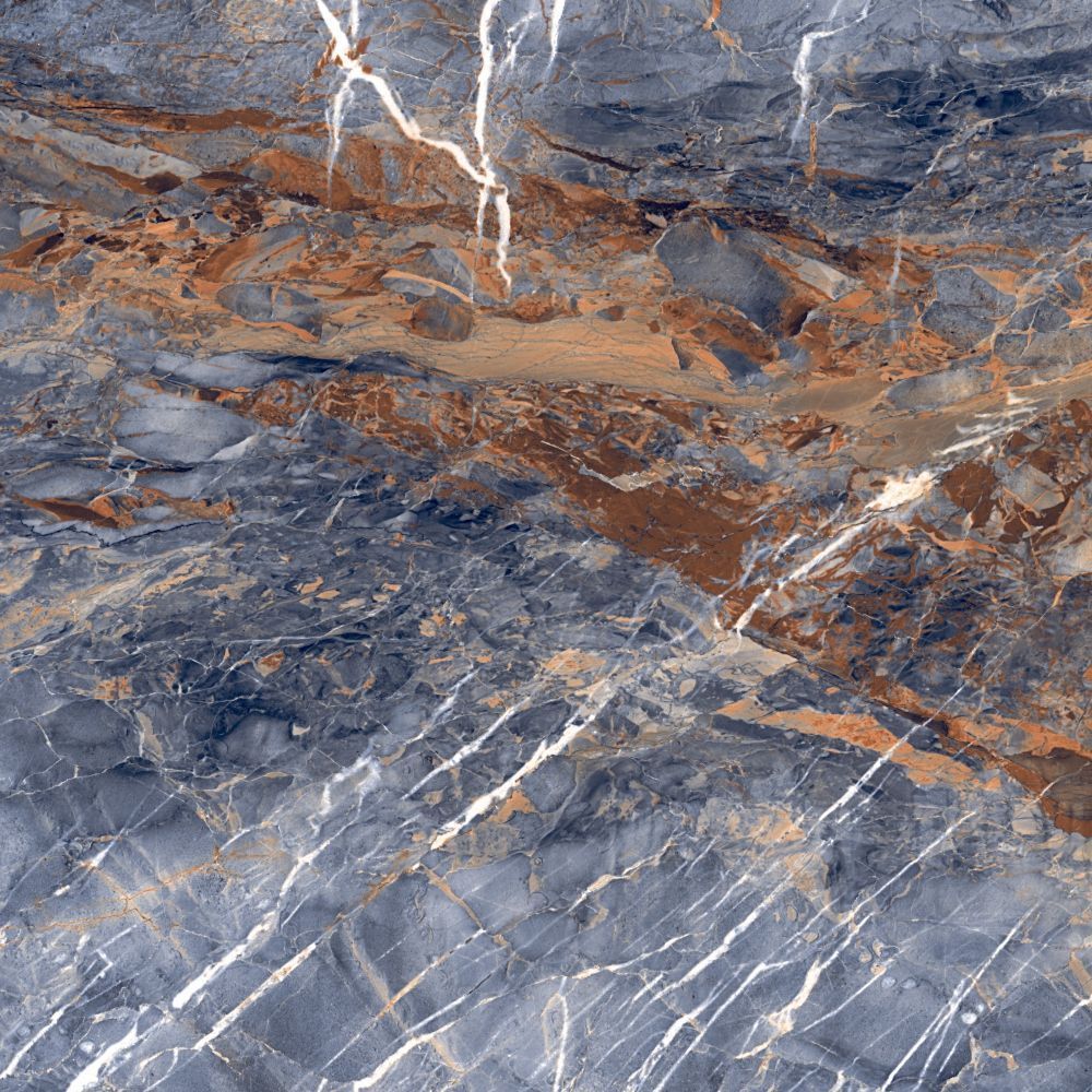 Marble-like stone surface with brown, gray, and white patterns