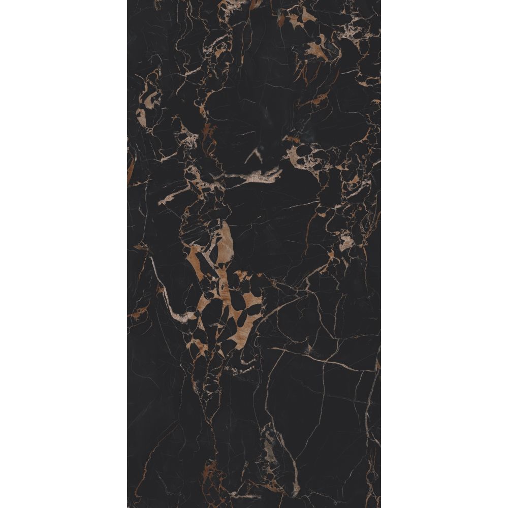 Marble-patterned surface with black and gold veins on a white background