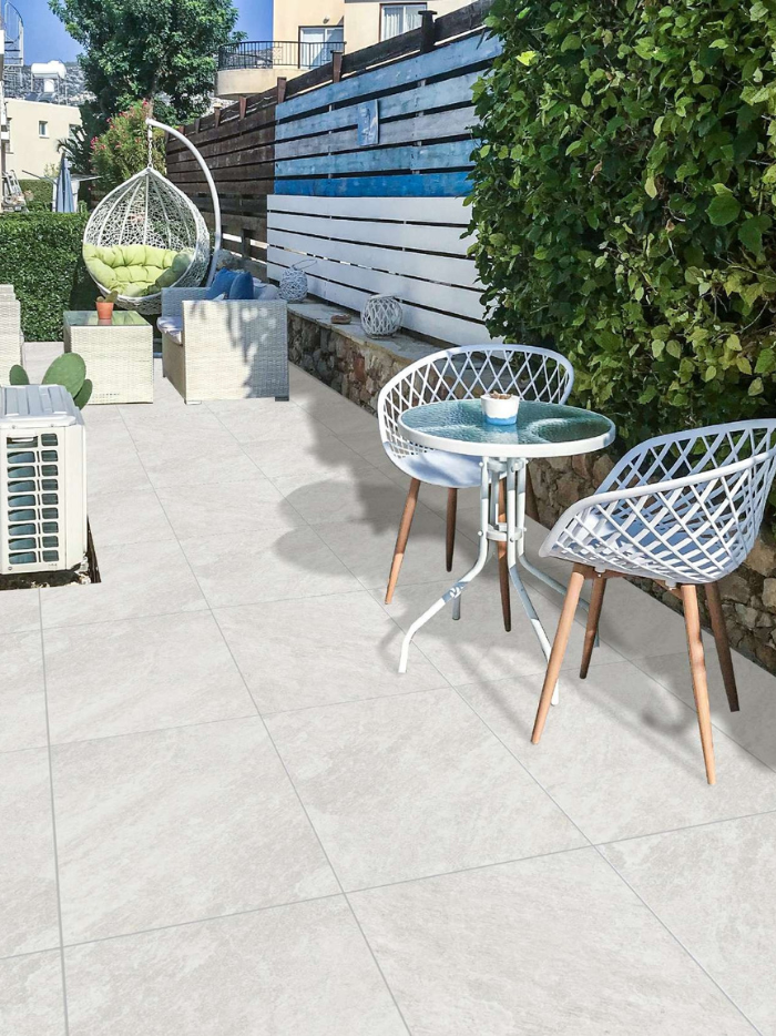 Quartz White Outdoor Porcelain Tile 600x900x20mm