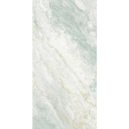 Close-up of Axon Green marble effect tile texture with natural stone pattern