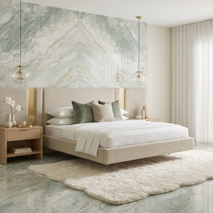 Axon Green End marble effect wall tile 600x1200mm polished finish