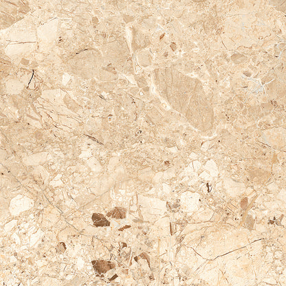 Front view of Breccia Nova Glossy 60x60 porcelain wall and floor tile