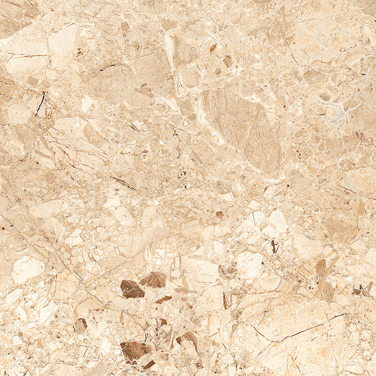 Front view of Breccia Nova Glossy 60x60 porcelain wall and floor tile