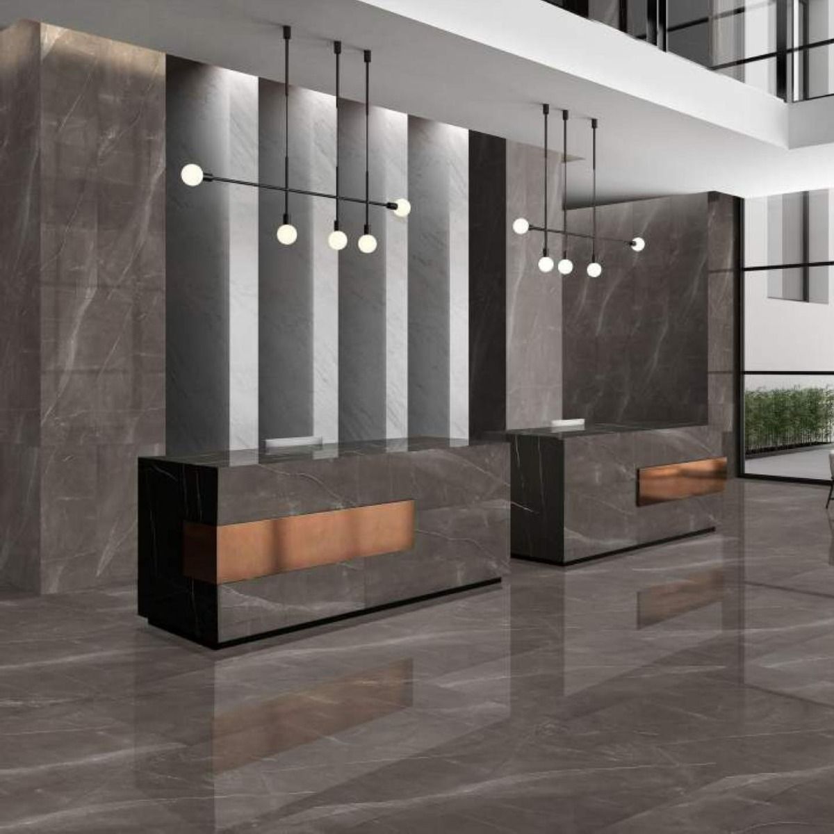 Brenzo Nero crystal wall tile 600x1200mm, gloss black porcelain, 9mm thick.