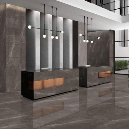 Brenzo Nero crystal wall tile 600x1200mm, gloss black porcelain, 9mm thick.