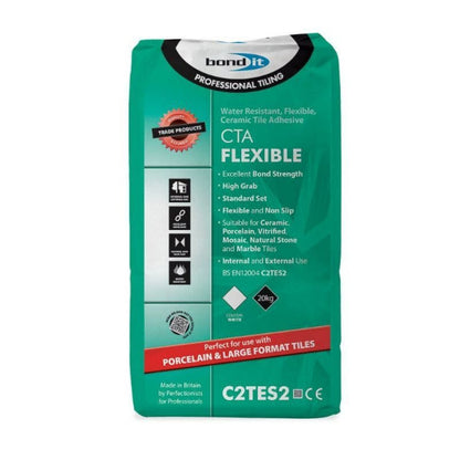 CTA flexible white tile adhesive 20kg pallet 49 bags bulk deal UK