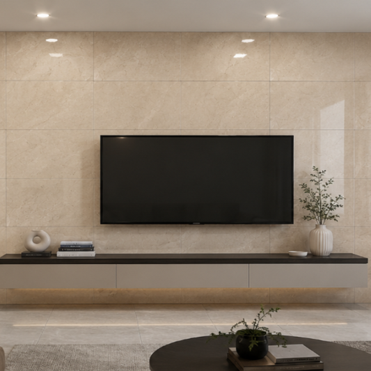 Glossy ceramic wall tile in a 300x600 mm format with a smooth reflective surface, designed for modern interior wall finishes.