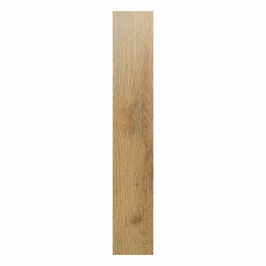 Golden oak wood effect porcelain floor tiles in a modern living room