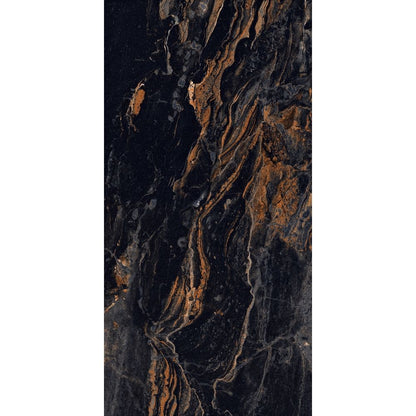 Lexus Black High Gloss 60x120cm tile installed in modern kitchen showing glossy finish