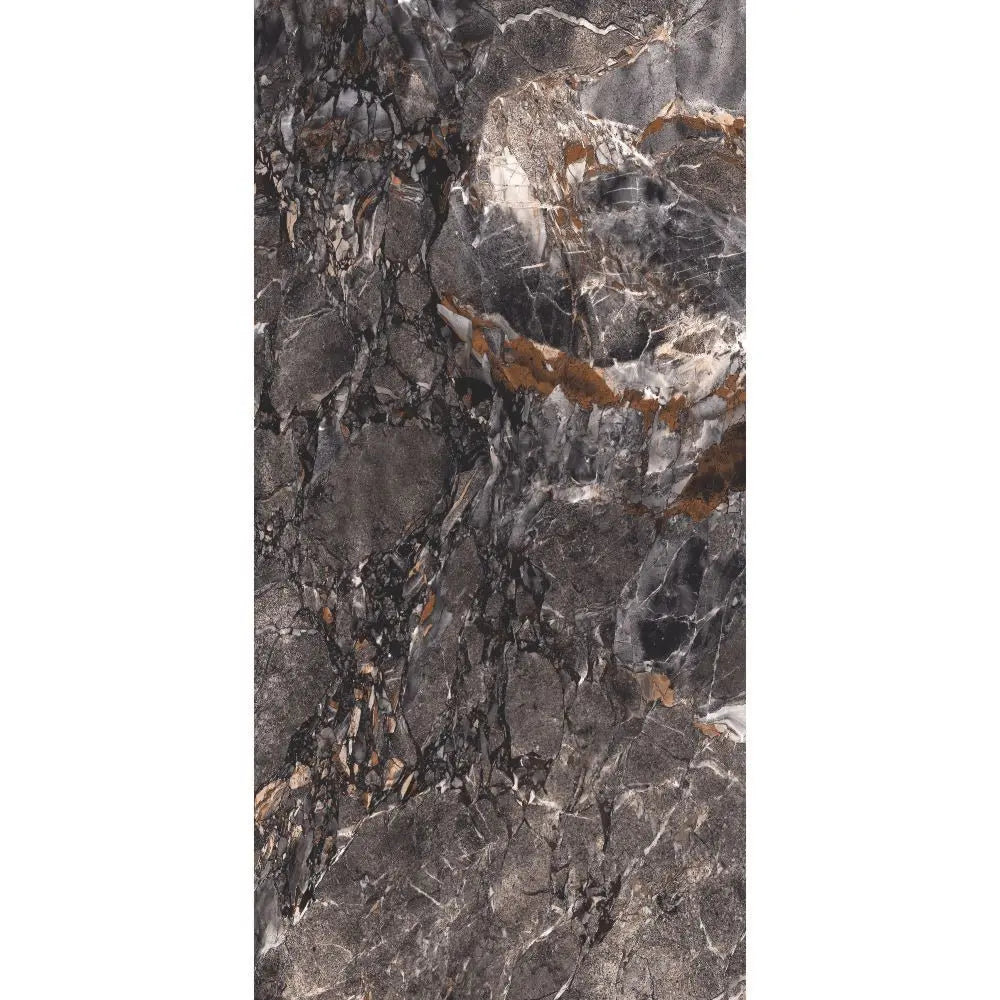 Mozart Black High Gloss Porcelain Floor Tile – 600x1200mm Large Format Tile