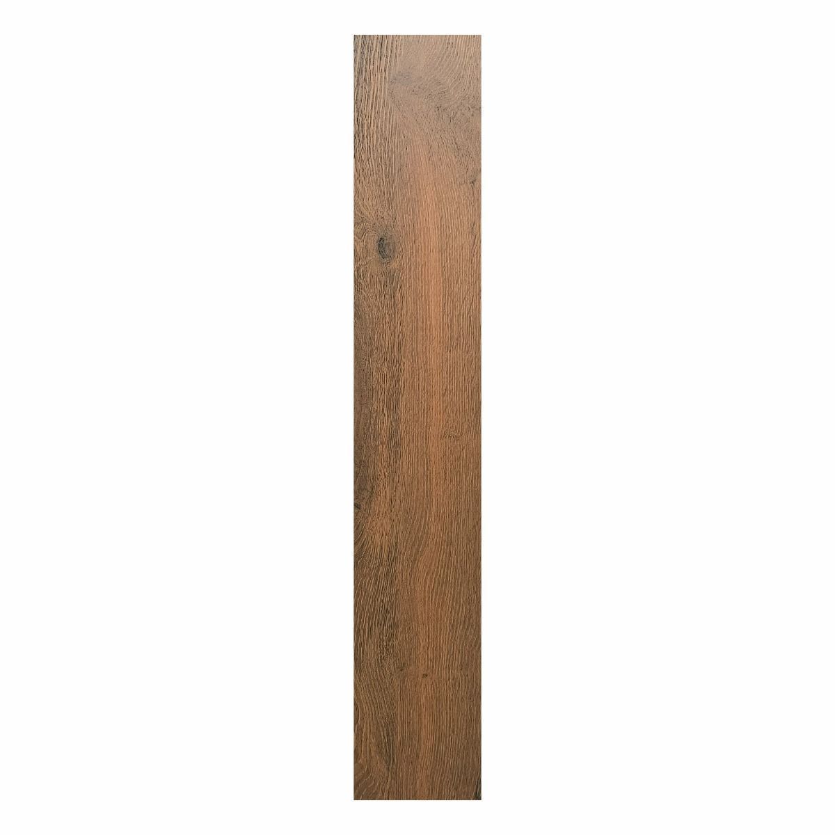 Wooden plank with a rustic finish on a white background