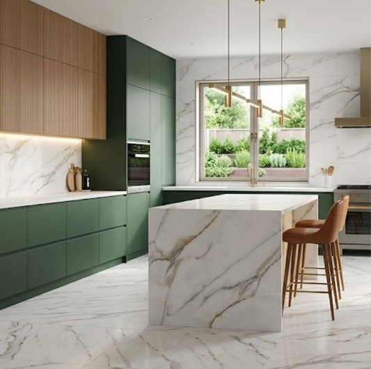 Tornado Statuario End porcelain wall tile 600x1200mm marble effect large format tile
