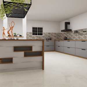 Magnificent Marfil Glossy Kitchen Tile (600x600mm)